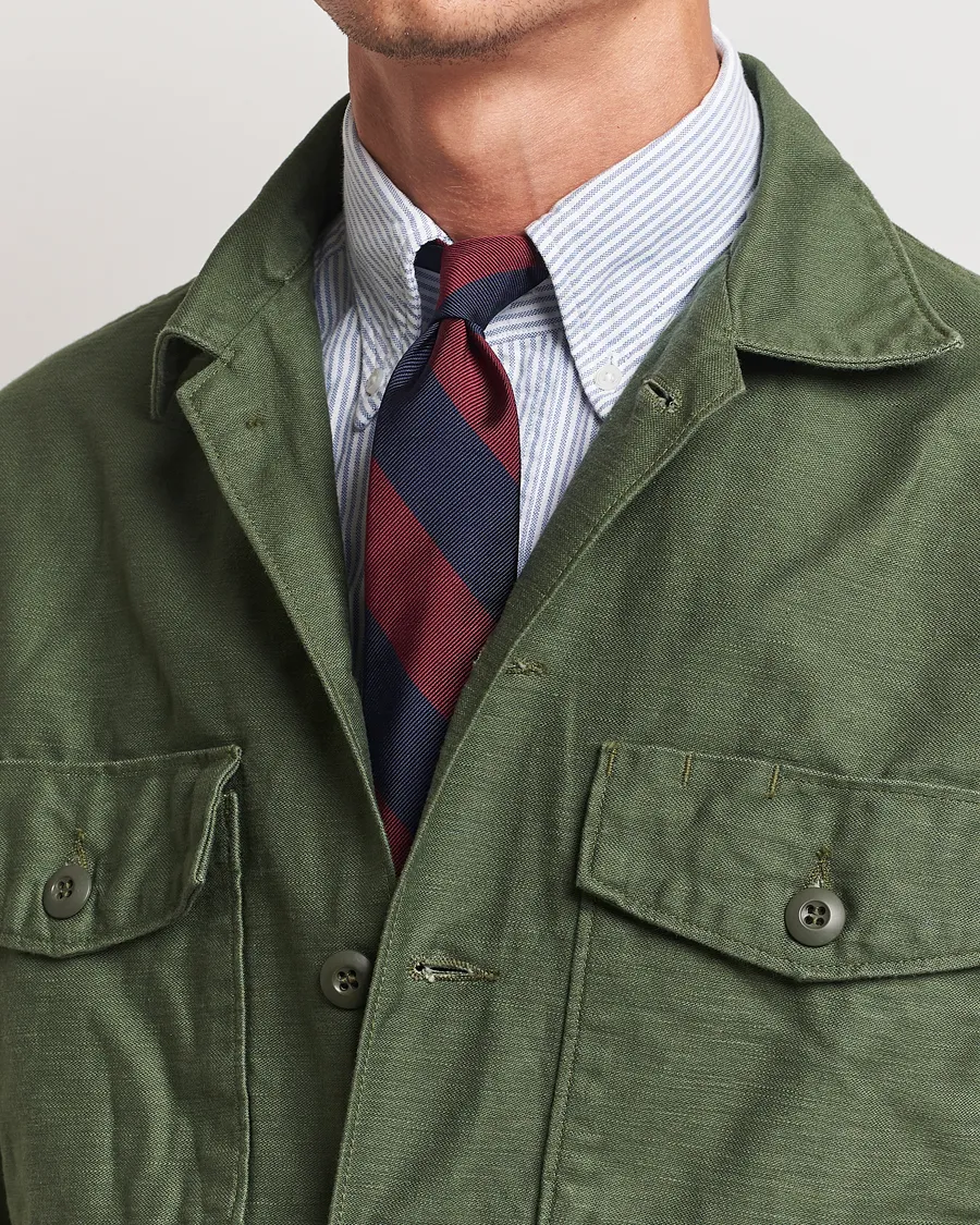 BEAMS PLUS Regimental Stripe Ivy Tie Navy/Burgundy