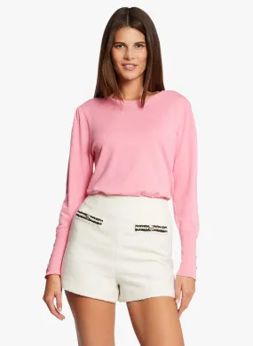 MORGAN SHADJI - Short recto de talle alto en beige