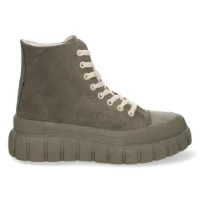 Sneakers altas de plataforma mujer color verde